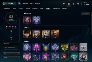 Conta Platina 4 com 36 Champs e 8 Skins + 10 Fragmentos - League of Legends LOL