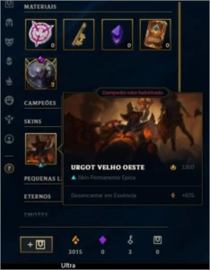 CONTA D4 10 SKINS + - League of Legends LOL