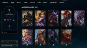 CONTA D4 10 SKINS + - League of Legends LOL