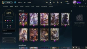 CONTA LEAGUE OF LEGENDS LVL 282 , 500+ SKIN OURO IV. LOL