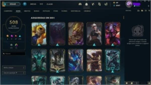 CONTA LEAGUE OF LEGENDS LVL 282 , 500+ SKIN OURO IV. LOL