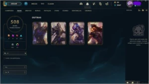 CONTA LEAGUE OF LEGENDS LVL 282 , 500+ SKIN OURO IV. LOL