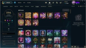 CONTA LEAGUE OF LEGENDS LVL 282 , 500+ SKIN OURO IV. LOL