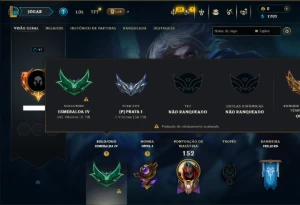 Esmeralda 4 com 80 Champs e 25 Skins - League of Legends LOL