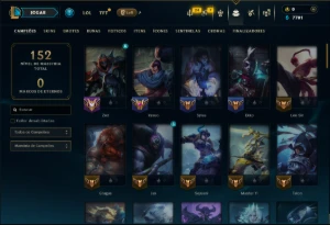 Esmeralda 4 com 80 Champs e 25 Skins - League of Legends LOL