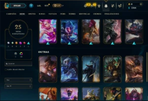Esmeralda 4 com 80 Champs e 25 Skins - League of Legends LOL