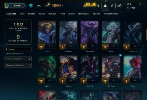 Esmeralda 4 com 80 Champs e 25 Skins - League of Legends LOL