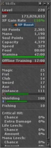 vendo conta no tibia com paladin lvl 220 skills 111/100