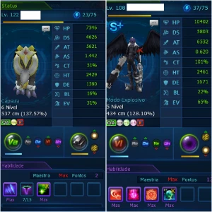 Conta aox, shoutmon x5 Ladmo Alphamon - Digimon Masters Online