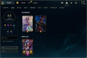CONTA OURO 1 COM 139  CHAMPS e 65 SKINS - League of Legends LOL