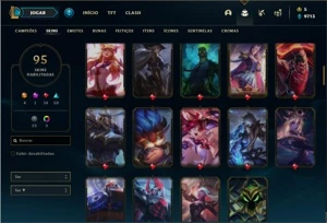 Conta prata 4 com 66 Champs e 95 Skins + 1 Prestigio da morg - League of Legends LOL
