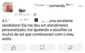 Avaliações página Facebook