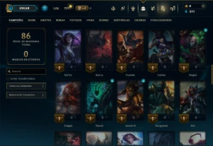 Ouro 4 com 65 Champs e 2 Skins - League of Legends LOL