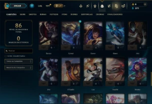 Ouro 4 com 65 Champs e 2 Skins - League of Legends LOL