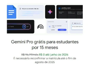 15 Meses grátis - Google AI Pro 2TB Armazenamento + VEO + Ge