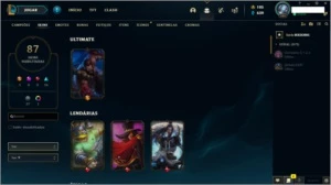 ACC COM SKINS RARAS - League of Legends LOL