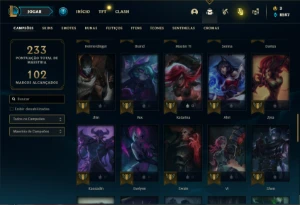 Conta unranked com 65 Champs e 26 Skins - League of Legends LOL
