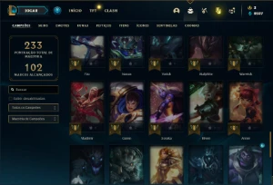 Conta unranked com 65 Champs e 26 Skins - League of Legends LOL