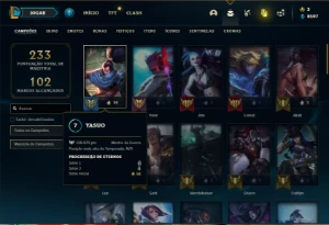 Conta unranked com 65 Champs e 26 Skins - League of Legends LOL