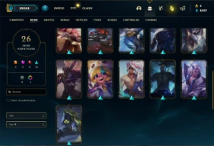 Conta unranked com 65 Champs e 26 Skins - League of Legends LOL