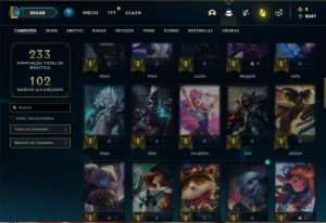 Conta unranked com 65 Champs e 26 Skins - League of Legends LOL