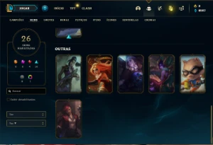 Conta unranked com 65 Champs e 26 Skins - League of Legends LOL
