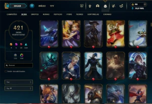 Esmeralda 3 com TODOS os champs e 421 Skins + 221 Cromas - League of Legends LOL