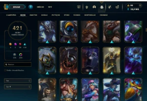 Esmeralda 3 com TODOS os champs e 421 Skins + 221 Cromas - League of Legends LOL
