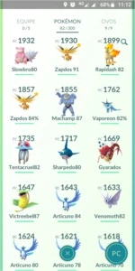 Conta Pokémon Go Lv 30 Time Amarelo Articuno 100%