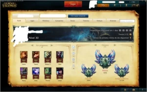 Conta de LOL Nível 30+30Skins+77Champs - League of Legends