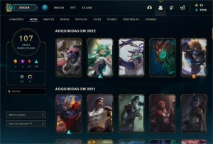 Conta gold 4, Com Troca de senha e email. 107 Skins - League of Legends LOL