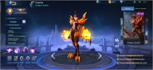 Conta Mobile Legends, várias skins e campeões.