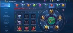 Conta Mobile Legends, várias skins e campeões.
