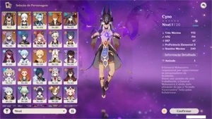 CONTA GENSHIN IMPACT COM CYNO AYAKA EULA CHILDE + DOIS T5