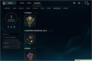 CONTA LOL - GOLD 3 - 39 CHAMP + 9 SKINS - League of Legends