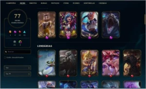 Conta DESAFIANTE FLEX 122 campeões + 77 skins - League of Legends LOL