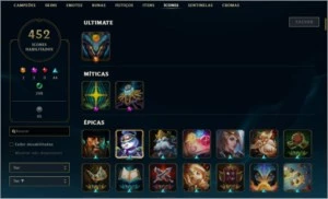Conta com 781 skins - League of Legends LOL