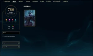 Conta com 781 skins - League of Legends LOL