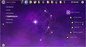 Conta Genshin impact com Xiao, Venti, Klee, Mona e Keqing