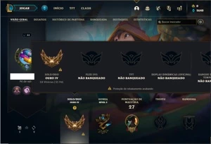 Conta ouro 4 com 34 Champs e 6 Skins + 2 Fragmentos - League of Legends LOL