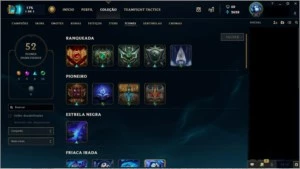 Conta Unranked ( MD10 1-0)  53 CAMPEÕES - 14 SKINS 5 legadas - League of Legends LOL