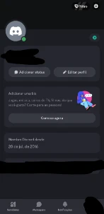 Conta do discord de 2016 - Redes Sociais