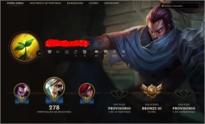 Conta league of legends Bronze 3 78 campeões 40 skins LOL