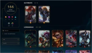 Conta League Of Legends - 166 skin/quase full champ LOL
