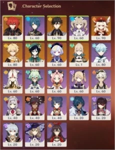 AR 55 - DILUC, ZHONGLI, KLEE, VENTI, QIQI, JEAN+ - Genshin Impact