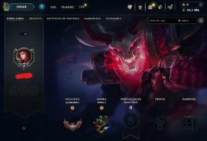 Conta Lol Bronze, 43K Ea, 37 Skins, Upada na Mão, Lvl 30