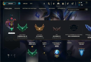 Esmeralda 3 com TODOS os champs e 377 Skins + 3 Prestigios - League of Legends LOL