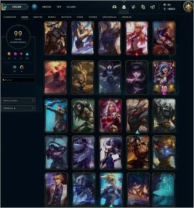 Conta de 2012 com 99 skins 110 icones 6 paginas de runas - League of Legends LOL