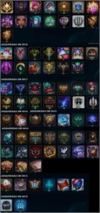 Conta de 2012 com 99 skins 110 icones 6 paginas de runas - League of Legends LOL