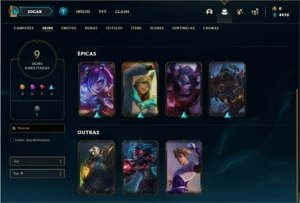 Conta Unranked com 36 Champs e 9 Skins - League of Legends LOL
